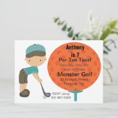 ビッグゴルフボールボーイズパーティの招待状 招待状 (スタンド正面)