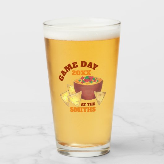 ビッグサッカーゲームテールゲートパーティーチップズチーズディップ タンブラーグラス (ドリンク正面)