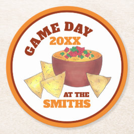 ビッグサッカーゲームテールゲートパーティーチップズチーズディップ ラウンドペーパーコースター