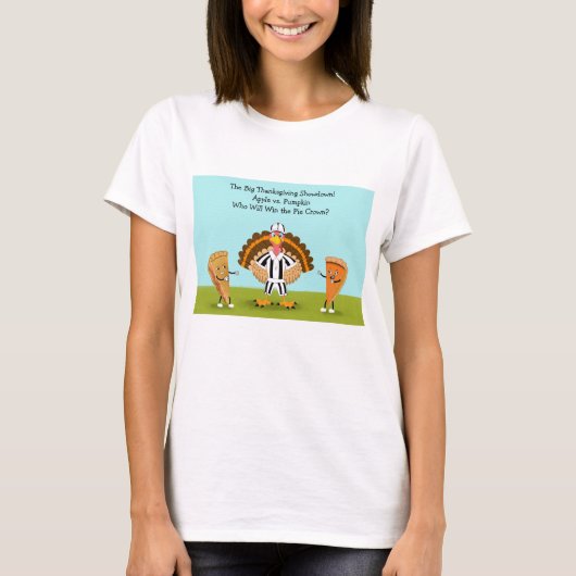 ビッグサンクスギビング・ショーダウン パンプキンとアップル Tシャツ (正面)