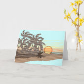 ビッグサンセットグリーティングカード カード (黄色い花)