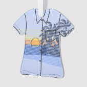 ビッグサンセットストライプハワイアンサーファーズアロハシャツ オーナメント (正面)