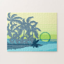 ビッグサンセットストライプハワイアンサーファー ジグソーパズル