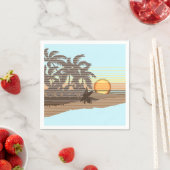 ビッグサンセットストライプハワイアンサーファー スタンダードカクテルナプキン (インサイチュ)