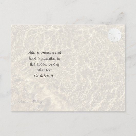 ビッグサンドドルビーチ結婚式発表 案内ポストカード (裏面)