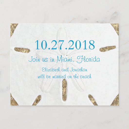 ビッグサンドドルビーチ結婚式発表 案内ポストカード (正面)