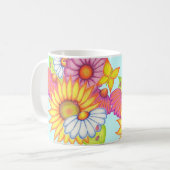 ビッグサンフラワーバタフライデイジーコーヒーマグ コーヒーマグカップ (正面左)