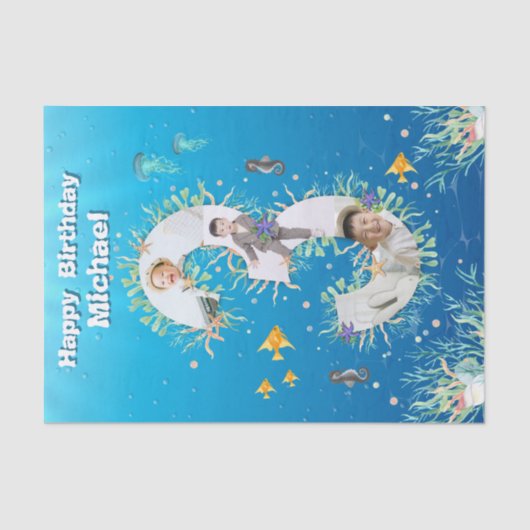 ビッグサードザシーアンダー誕生日写真コラージュ 薄葉紙 (正面)