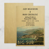 ビッグサー ウェディング 招待状 ヴィンテージ ミッドセンチュリー (正面/裏面)