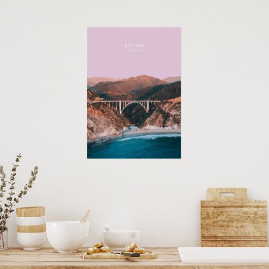ビッグサー、カリフォルニアの旅行アートワーク ポスター (キッチン)