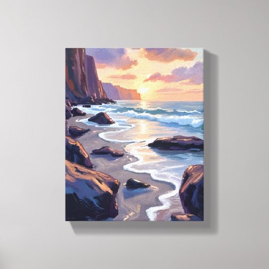 ビッグサー、カリフォルニアの海岸芸術絵画 キャンバスプリント (正面)