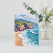 ビッグサー、カリフォルニア州ウォーター海絵を描ズ ポストカード (スタンド正面)