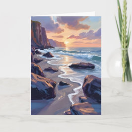 ビッグサー、カリフォルニア海岸の絵画 カード