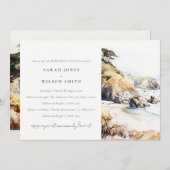 ビッグサー, カリフォルニア ランドスケープ リハーサル ディナー 招待状 (正面/裏面)