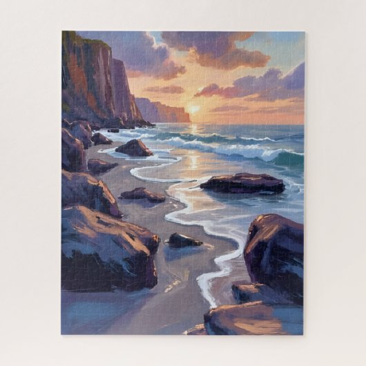 ビッグサー カリフォルニア 海岸の絵画 ジグソーパズル (縦)