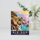 ビッグサー、Bixby Bridgeのサンセット、旅行 ポストカード (スタンド正面)