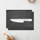 ビッグシェフナイフロゴ2シェフ、ケータリングフラットノテカード ノートカード (正面/裏面インサイチュ)