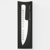 ビッグシェフナイフロゴ2 forパーソナルシェフ，ケータリング 横断幕 (縦)