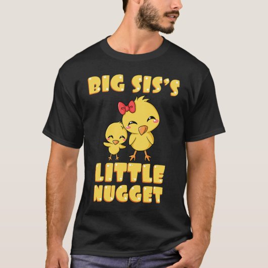 ビッグシスのリトルナゲット鶏の恋人兄弟姉妹ナッグ Tシャツ (正面)