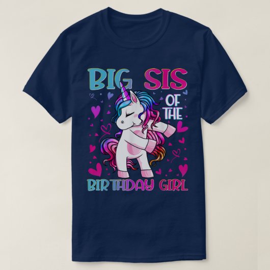 ビッグシスの誕生日の女の子Unicorn Big Tシャツ (デザイン正面)