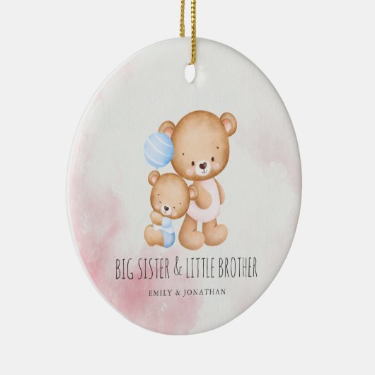 ビッグシスターかわいいベアーズウォーター色 セラミックオーナメント (右)