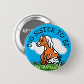 ビッグシスターが赤ちゃんシャワー農場動物をテーマ 缶バッジ (正面&裏面)