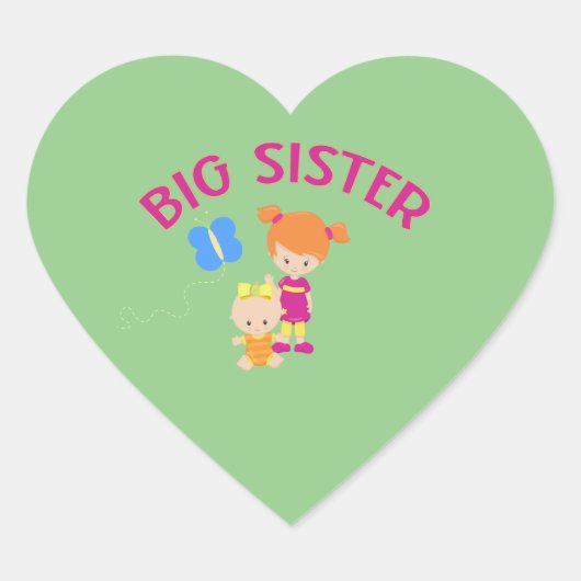 ビッグシスターとベビーシスターバタフライ ハートシール (正面)