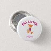 ビッグシスターとベビーブラザーパーソナライズされた 缶バッジ (正面&裏面)