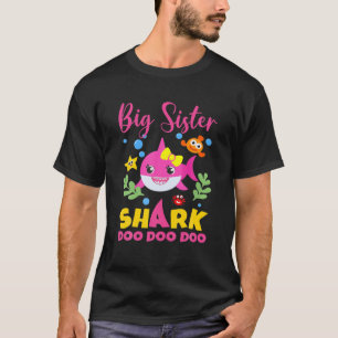 ビッグシスターシャークギフトカワイトベビーシャークファミリーマッチ Tシャツ