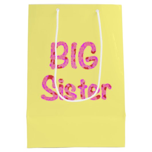 ビッグシスタータイポグラフィモザイク文字 ミディアムペーパーバッグ (裏面)