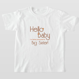 ビッグシスターハローベビーレトロキッズに昇格 Tシャツ