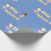 ビッグシスターバレリーナ兄弟姉妹ブルー ラッピングペーパー (角)