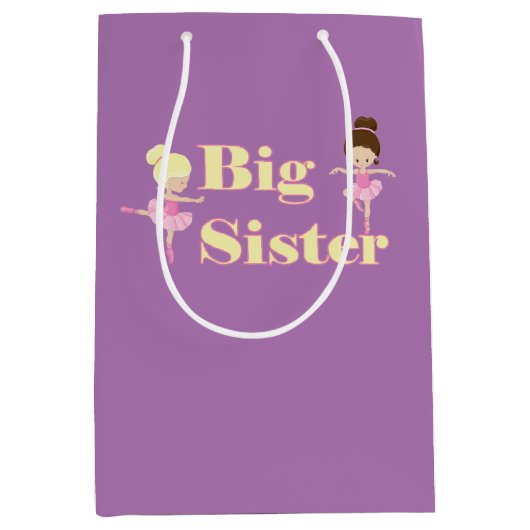 ビッグシスターバレリーナ兄弟姉妹 ミディアムペーパーバッグ (正面)