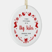 ビッグシスターパーソナライズされたガールネームフェスティバルリース セラミックオーナメント (右)