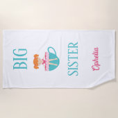ビッグシスターパーソナライズされたティーカカスタムップ文字 ビーチタオル (正面)