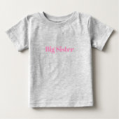 ビッグシスターピンク名前をカスタムする文字おもしろいかわいい ベビーTシャツ (正面)