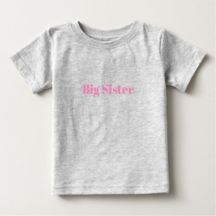 ビッグシスターピンク名前をカスタムする文字おもしろいかわいい ベビーTシャツ