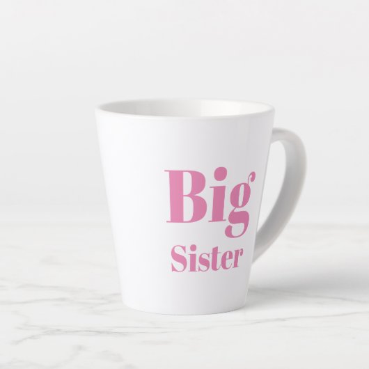 ビッグシスターピンク文字ガールズホワイト カフェラテマグ (右アングル)