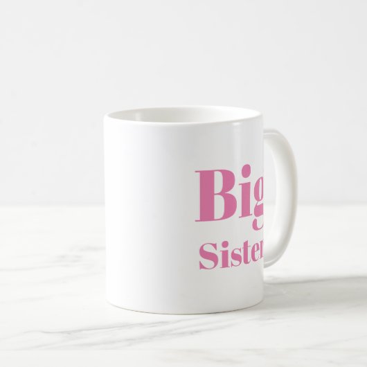 ビッグシスターピンク文字ガールズホワイト コーヒーマグカップ (正面右)