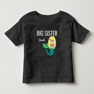 ビッグシスターフェイクフォイル金髪の人魚の女の子の子供 トドラーTシャツ