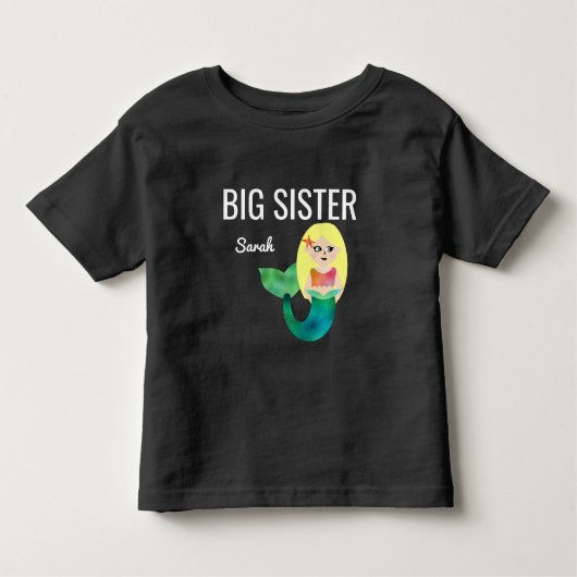 ビッグシスターフェイクフォイル金髪の人魚の女の子の子供 トドラーTシャツ (正面)