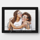 ビッグシスターモダンブラックミニマルマットボード写真 フォトプラーク (正面)