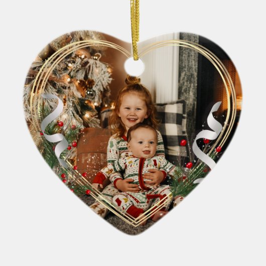 ビッグシスターラブフォトホリーパイン金ゴールドフレーム セラミックオーナメント (正面)