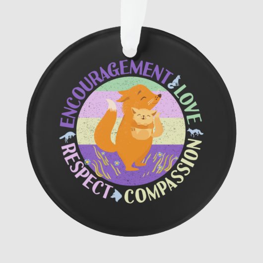 ビッグシスターラブ – 兄弟姉妹ボンディングキツネ オーナメント (正面)