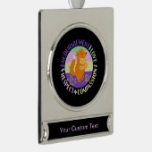 ビッグシスターラブ – 兄弟姉妹ボンディングキツネ シルバープレートバナーオーナメント (右)