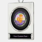 ビッグシスターラブ – 兄弟姉妹ボンディングキツネ シルバープレートバナーオーナメント (左)