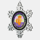 ビッグシスターラブ – 兄弟姉妹ボンディングキツネ スノーフレークピューターオーナメント (右)