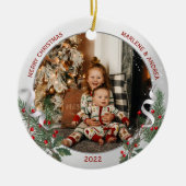 ビッグシスターリトルブラザー暖かい引用文シルバーフレーム セラミックオーナメント (正面)