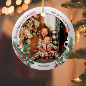 ビッグシスターリトルブラザー暖かい引用文シルバーフレーム セラミックオーナメント