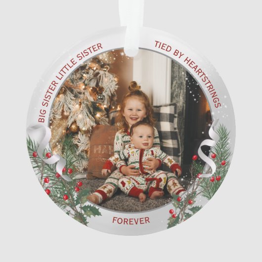 ビッグシスターリトル姉妹の暖かい引用文シルバーフレーム オーナメント (裏面)